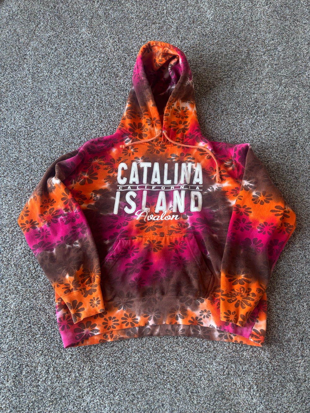 Catalina Island California Floral Tie Dye Hoodie XL MV Sport